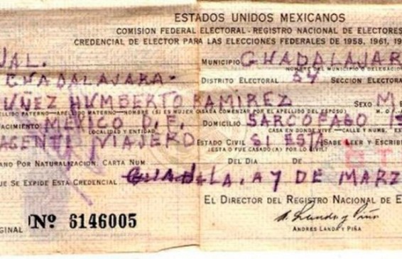 Credencial Permanente de Elector 1958